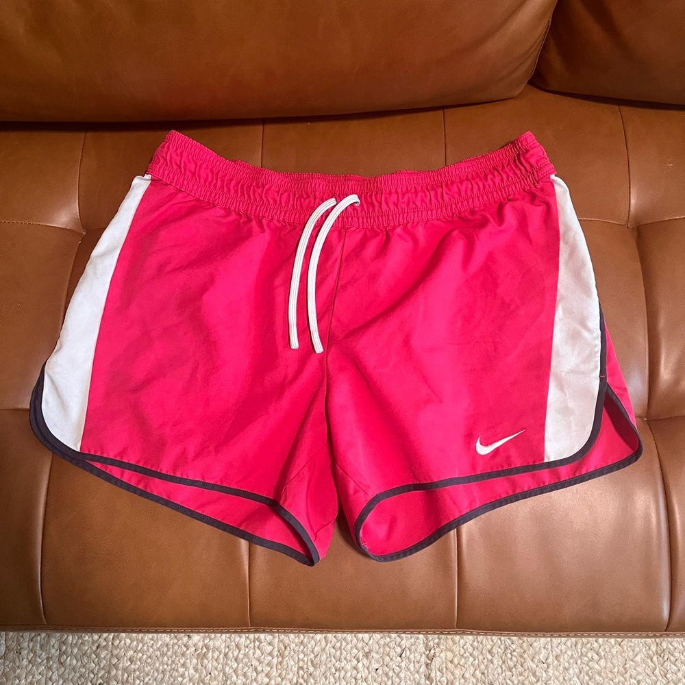 Nike Women's Athletic Shorts in Pink and White